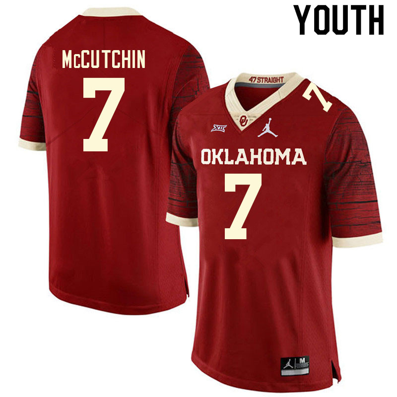 Youth #7 Latrell McCutchin Oklahoma Sooners College Football Jerseys Sale-Retro - Click Image to Close